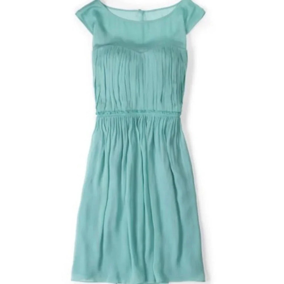 Boden Eva Aqua Blue Coquette Chiffon Preppy Dress Size 18 Long - Picture 1 of 10